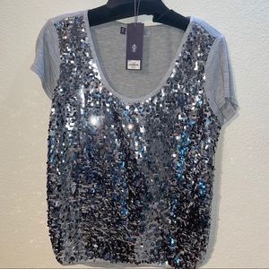 Jeniffer Lopez Shiny Gray Blouse